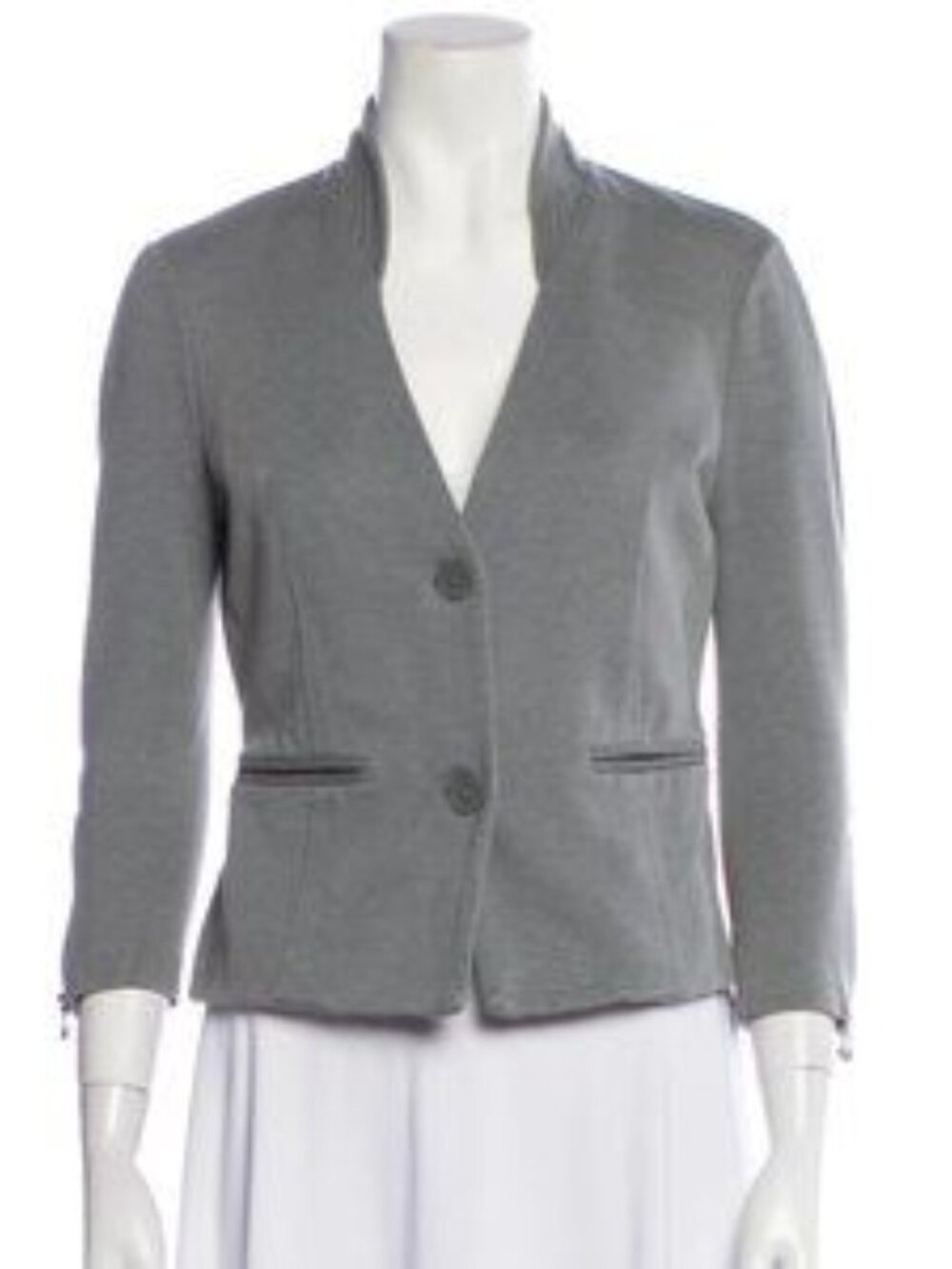 T by Alexander Wang Silver Light Grey Career Stretch Jersey Blazer
